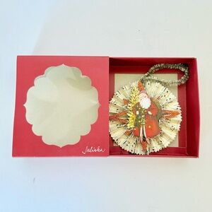 Juliska Vintage Die Cut Santa Claus Sheet Music Christmas Ornament
